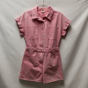 entro pink denim romper Sz L